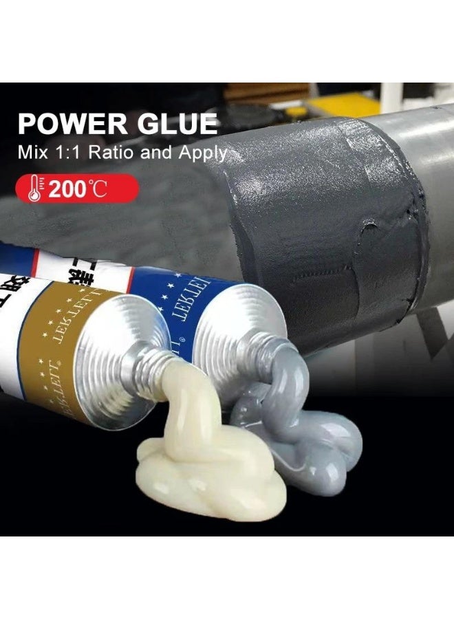TERTELL 50g High Strength Industrial AB Epoxy Adhesive Glue by Tertell – Heavy Duty Cold Welding Metal Repair Casting Compound for Iron, Steel, Aluminum, Copper & All Metals – Strong Leak Sealant Waterproof Heat & Cold Resistant Epoxy for Plastic, Wood, Glass, Ceramic & PVC – Professional Repair Adhesive for Automotive Radiator, Water Tank, Pipes, Cracks, Holes & Industrial Maintenance Applications - Image 2